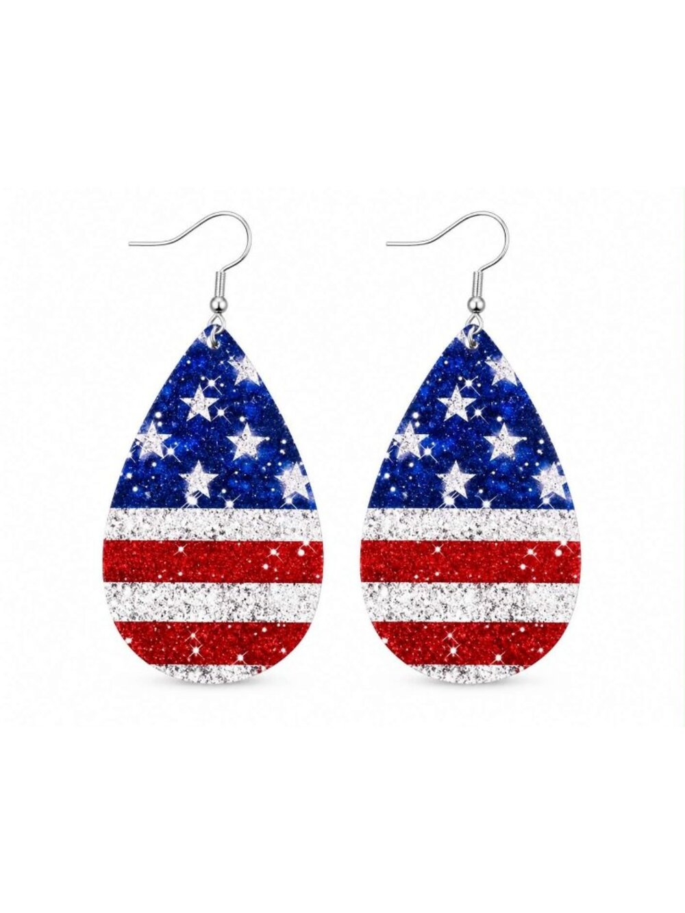 Patriotic American Flag Teardrop Earrings